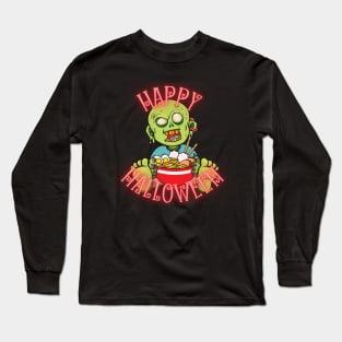 Happy Halloween from a Zombie with Ramen Long Sleeve T-Shirt